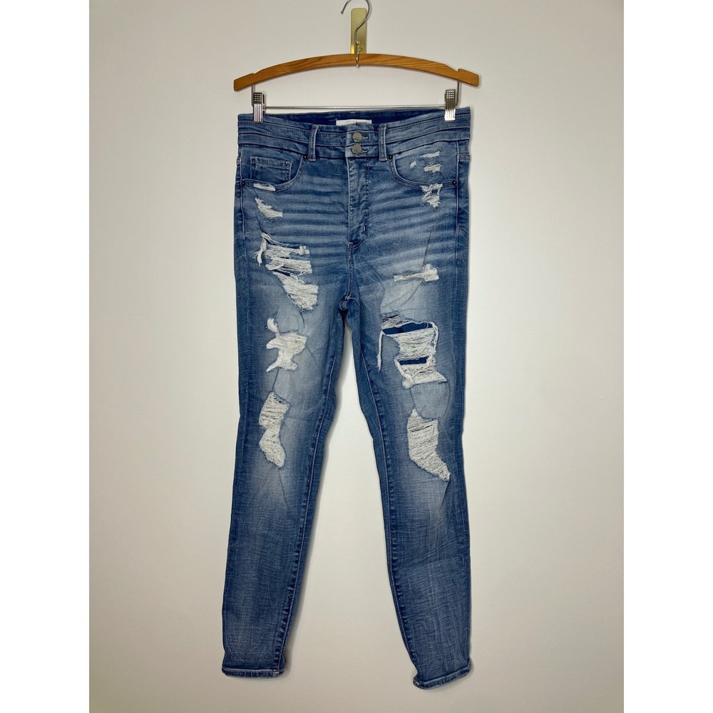 BKE denim Parker jeans high rise ankle skinny distressed destroyed women size 29
